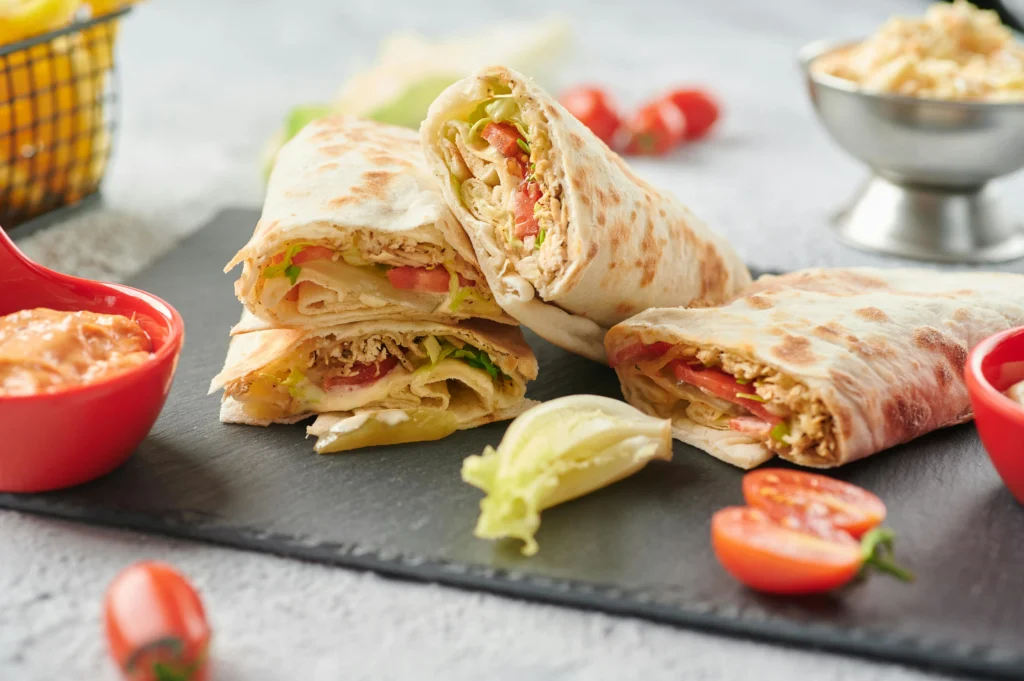 Cheesy Garlic Chicken Wraps
